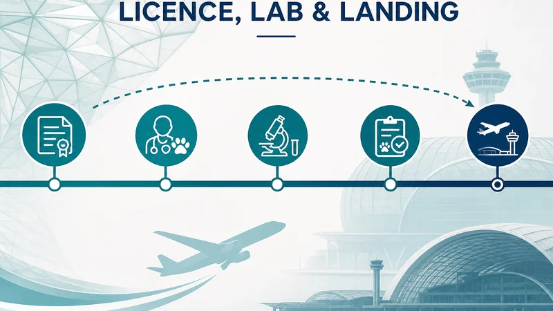 Licence, Lab, Landing timeline for planning a pet export from Singapore within the 90-day AVS licence window