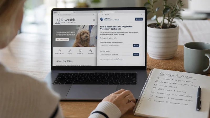 Checking a vet against the official Ontario public register