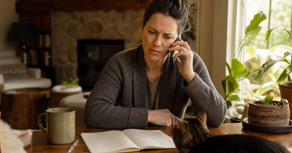 Person reporting animal cruelty by phone in Canada