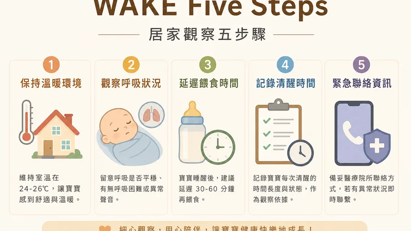 貓咪術後麻醉恢復WAKE五步驟居家觀察法資訊圖