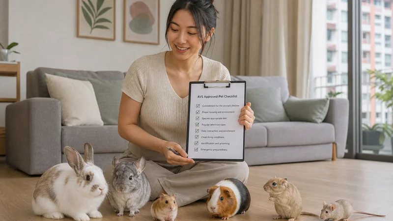 Checklist comparing AVS-approved small mammal pets in Singapore