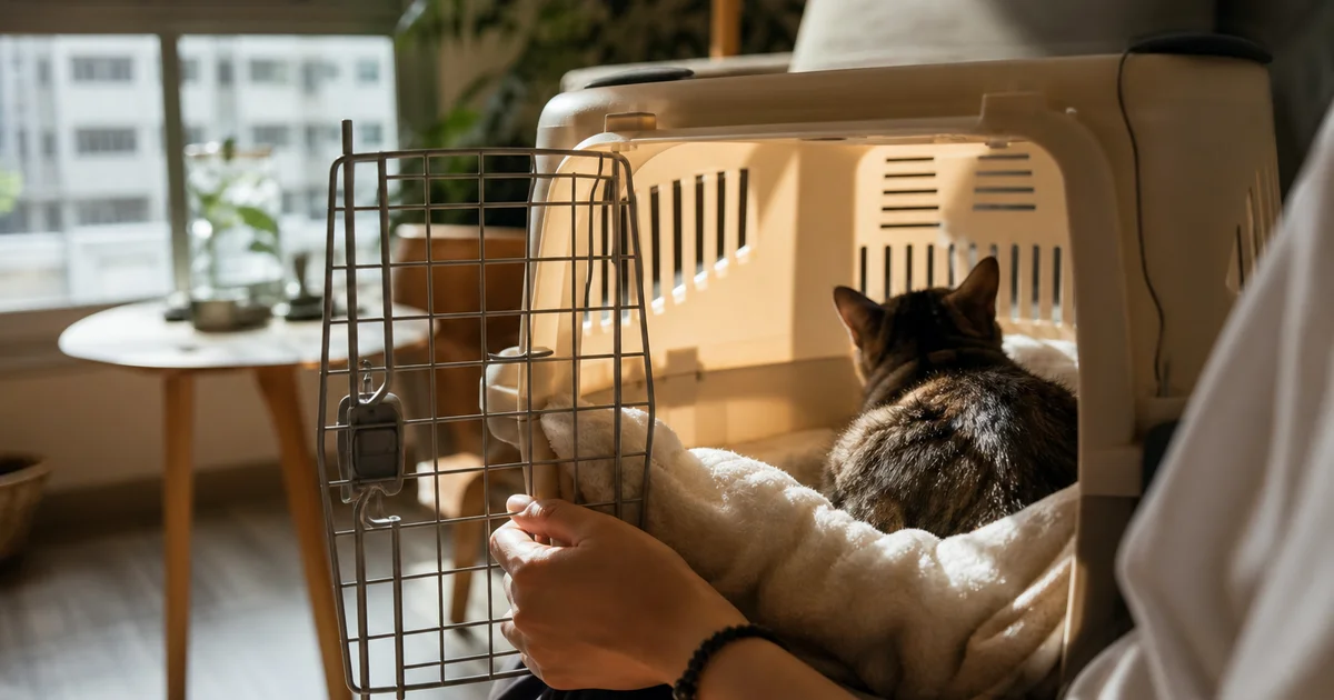 A pet owner in Singapore preparing for pet aftercare after their pet has passed away